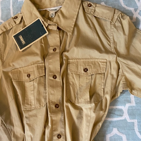 2/$10 Khaki Button Up Dress - Picture 5 of 5